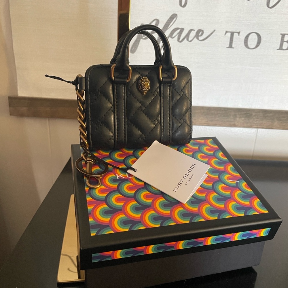 Kurt Geiger Black Quilted Mini Bag